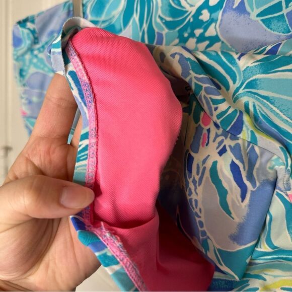 Lilly Pulitzer Bennett Blue Celestial Seas Mini Swim Skirt Sz 14 Cruise Beach - Picture 5 of 7